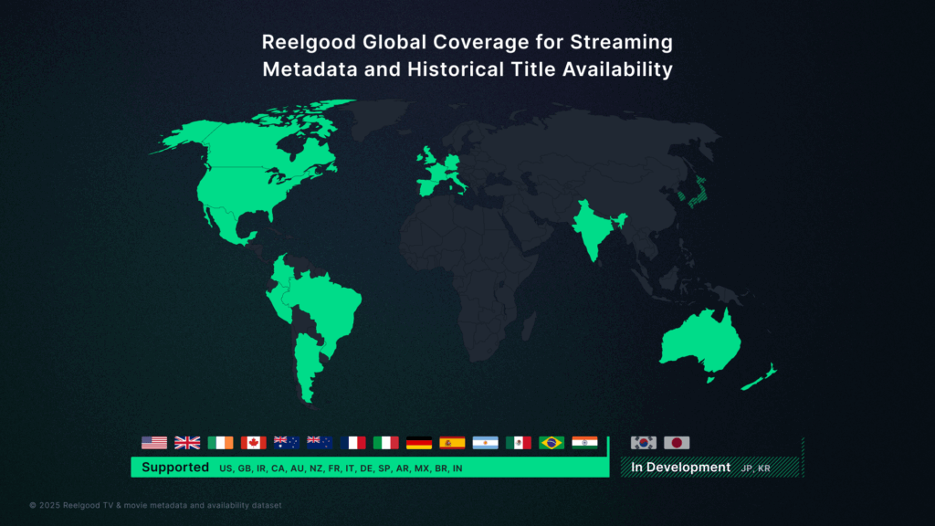 Reelgood streaming global coverage map