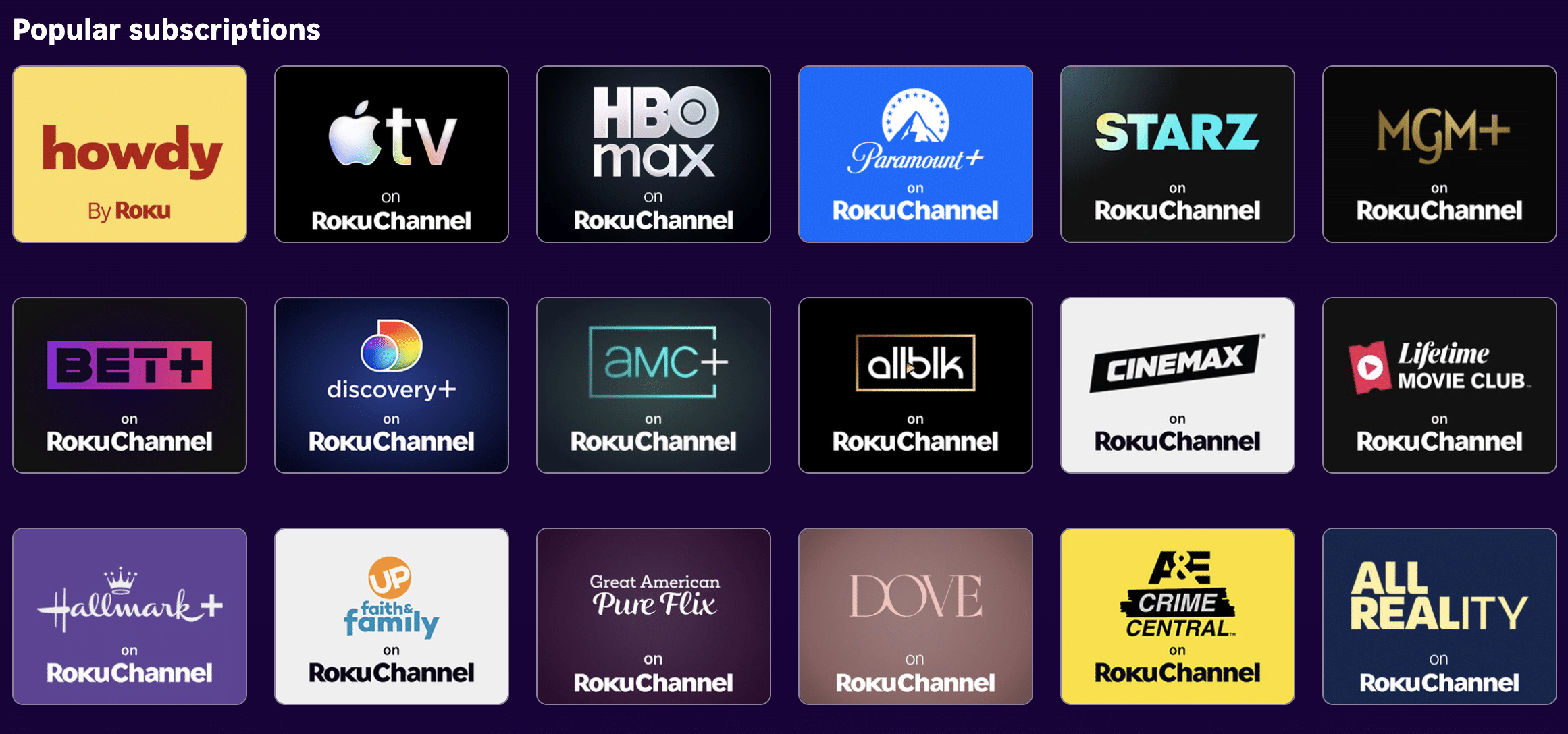 Roku channels